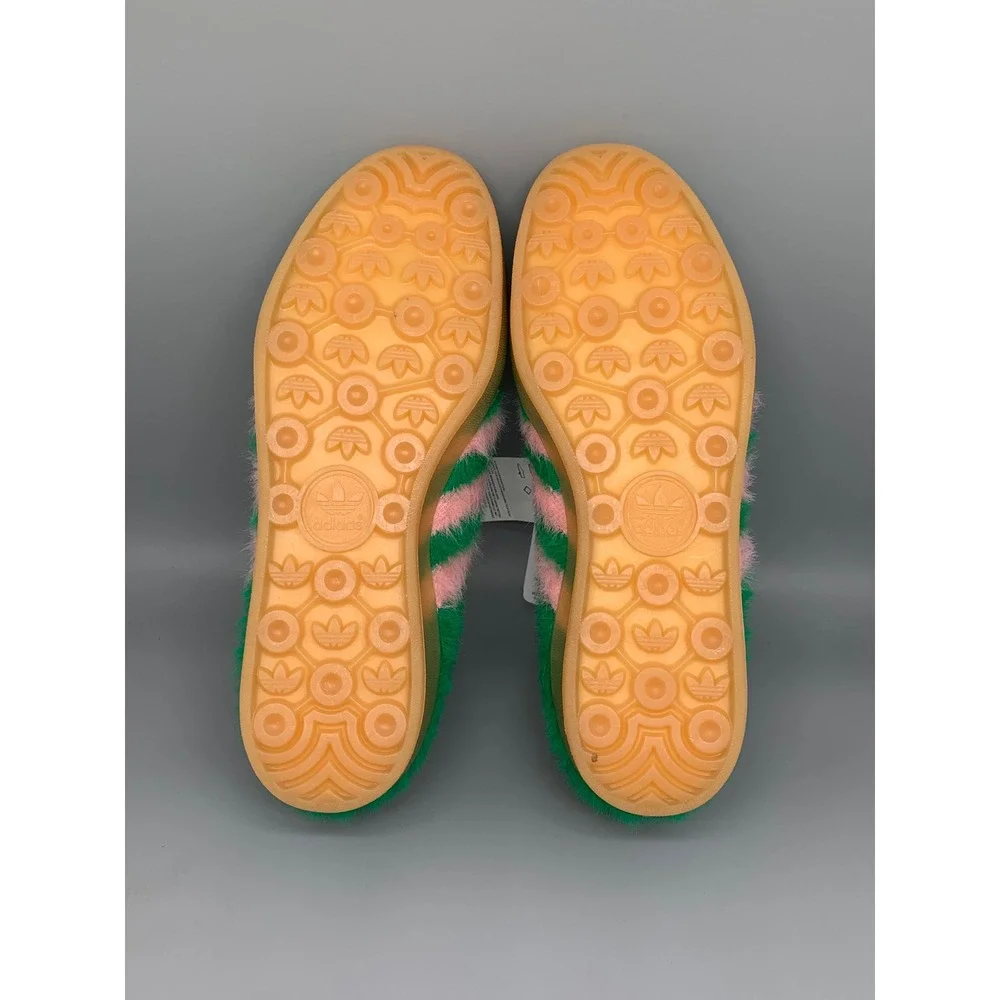 Adidas Gazelle Indoor W Green Pink Faux Fur Shoes JP8342 Women's Sz 10